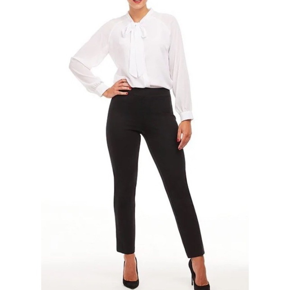 Spanx The Perfect Pant Ponte Slim Straight Pull On S Black Ankle Length S/20254R
